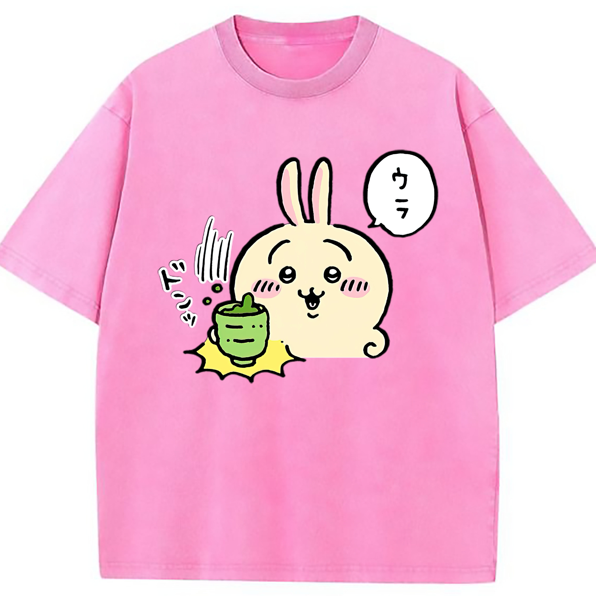 （画像用） ちいかわ うさぎ Chii-kawa usagi 綿100% ヴィンテージ風 半袖Tシャツ（フロントプリント）